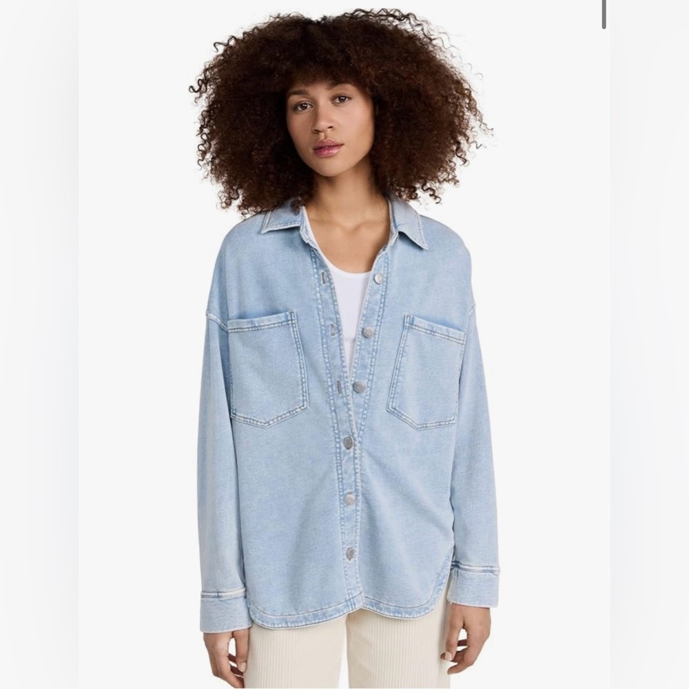 Z Supply All Day Knit Light Blue Denim Jacket
